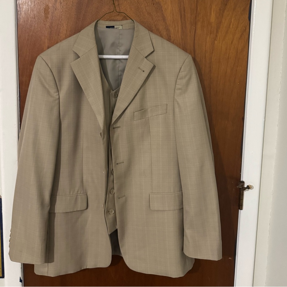 Men's Tan Suit Blazer & matching vest. No pants.